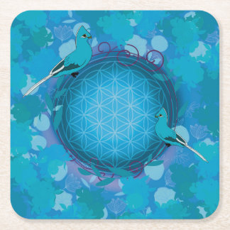 Porta-copo De Papel Quadrado bird flower of life