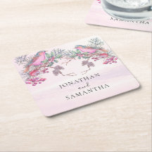 Birds & Berries Pinecone Watercolor Winter Wedding