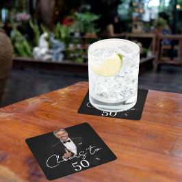 Porta-copo De Papel Quadrado Birthday party photo cheers