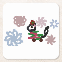 Porta-copo De Papel Quadrado Black cat winter