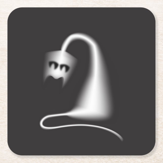 Porta-copo De Papel Quadrado Black ghost cat (Frente)