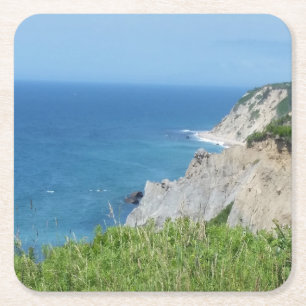Porta-copo De Papel Quadrado Block Island Bluffs - Block Island, Rhode Island