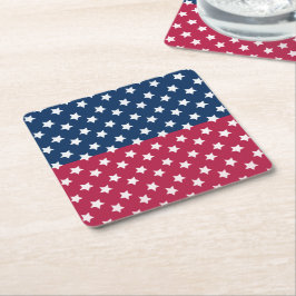 Porta-copo De Papel Quadrado Bloco De Cor Azul E Vermelho Com Estrelas Brancas