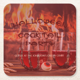Porta-copo De Papel Quadrado Bloody Halloween Cocktail Party