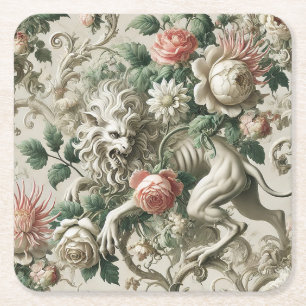 Porta-copo De Papel Quadrado Bloombound Sentinel – Design Floral Gótico