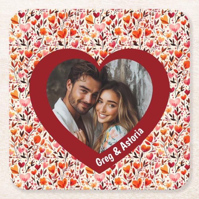 Porta-copo De Papel Quadrado Blooms Sensíveis (Frente)