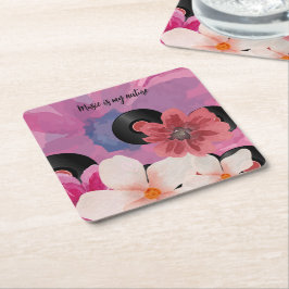 Porta-copo De Papel Quadrado Blossomas e Vinil