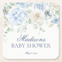 Blue Floral Baby in Bloom Hydrangea Chá de fraldas