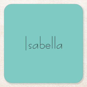 Porta-copo De Papel Quadrado Blue Plain Creative Modern Name Minimalist
