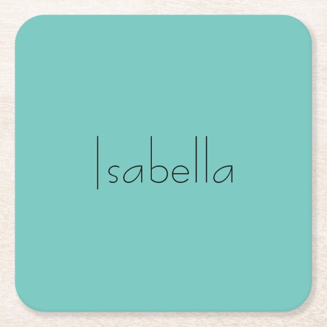 Porta-copo De Papel Quadrado Blue Plain Creative Modern Name Minimalist (Frente)