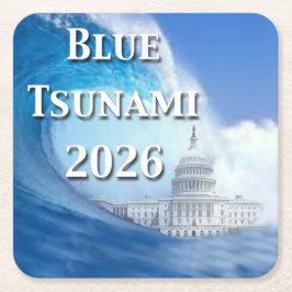 Porta-copo De Papel Quadrado Blue Tsunami Election 2026