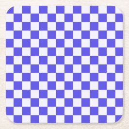 Porta-copo De Papel Quadrado Blueberry cream checkered pattern