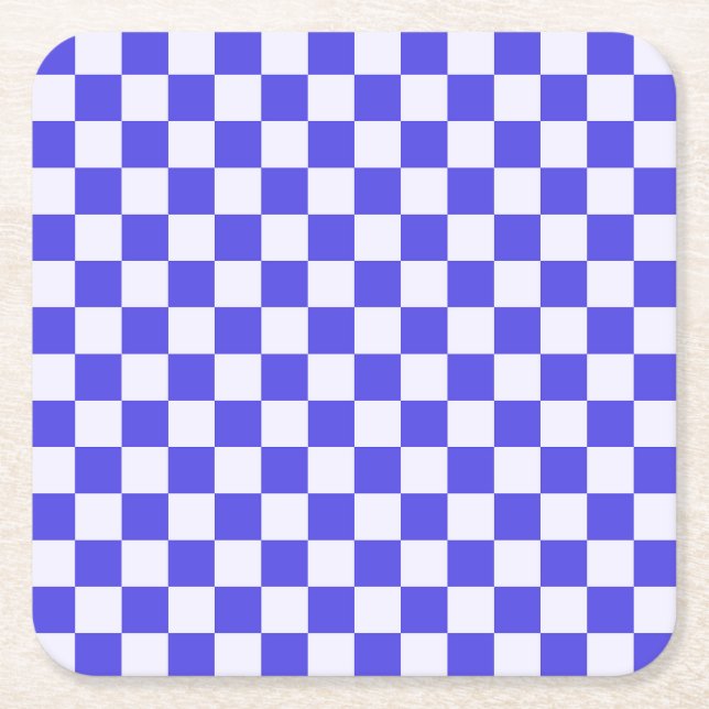 Porta-copo De Papel Quadrado Blueberry cream checkered pattern (Frente)