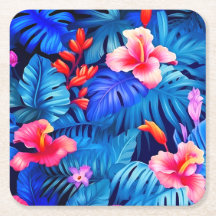 Blush tropical - Porta copos de papel roxa azul-ro