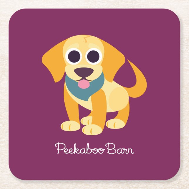 Porta-copo De Papel Quadrado BO o cão (Frente)