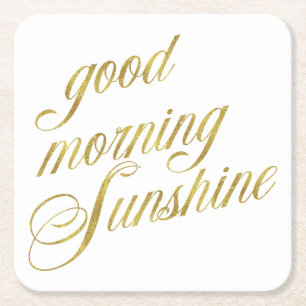 Porta-copo De Papel Quadrado Boa Manhã - Citação Sunshine - Cotação Faux G
