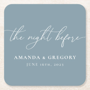 Porta-copo De Papel Quadrado Boas-vindas ao Janto de ensaio de casamento