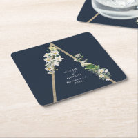 Bohemian Wood Pyramid White Florals Blue Wedal