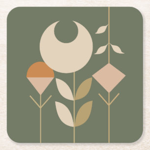 Porta-copo De Papel Quadrado Boho Abstrato Lily