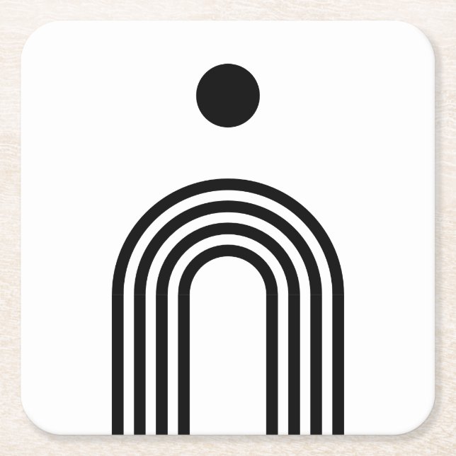 Porta-copo De Papel Quadrado Boho Celestial Sun (Frente)