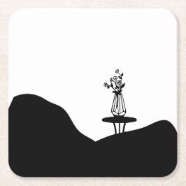 Porta-copo De Papel Quadrado Boho Flower pot on table