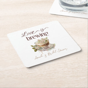 Porta-copo De Papel Quadrado Boho Love está fervilhando Brunch de Chá de Bebê F