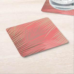 Porta-copo De Papel Quadrado Boho Palm Pattern