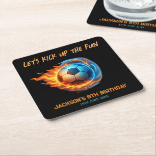 Porta-copo De Papel Quadrado Bola de Futebol Aniversário Esportivo 