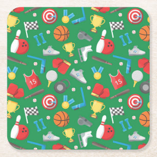 Porta-copo De Papel Quadrado Boliches, Patinação, Arqueação, Basquete, Diversão