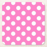 Porta-copo De Papel Quadrado Bolinhas brancas a rosa<br><div class="desc">Bolinhas brancas a rosa</div>