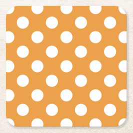 Porta-copo De Papel Quadrado Bolinhas brancas em âmbar