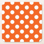 Porta-copo De Papel Quadrado Bolinhas brancas em laranja<br><div class="desc">Bolinhas brancas em laranja</div>