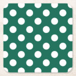 Porta-copo De Papel Quadrado Bolinhas brancas em verde sage<br><div class="desc">Bolinhas brancas em verde sage</div>