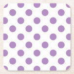 Porta-copo De Papel Quadrado bolinhas de lavanda em branco<br><div class="desc">Lavanda e bolinhas brancas</div>