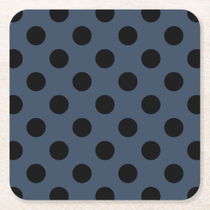 Porta-copo De Papel Quadrado Bolinhas pretas em cinzento-azul