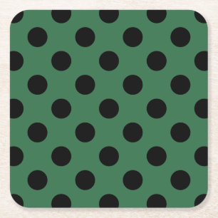Porta-copo De Papel Quadrado bolinhas pretas em verde cinza