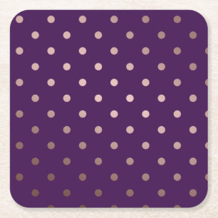 Porta-copo De Papel Quadrado bolinhas rosa de ouro elegante