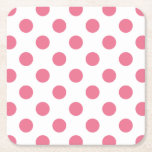 Porta-copo De Papel Quadrado Bolinhas rosa e branca<br><div class="desc">Bolinhas rosa e branca</div>