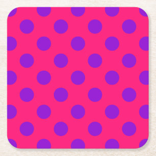 Porta-copo De Papel Quadrado Bolinhas roxas no cerco