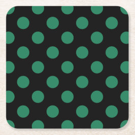 Porta-copo De Papel Quadrado Bolinhas verdes e pretas
