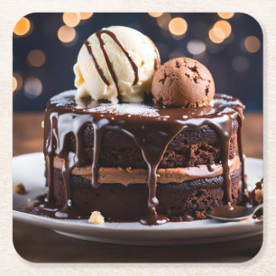 Porta-copo De Papel Quadrado Bolo de chocolate
