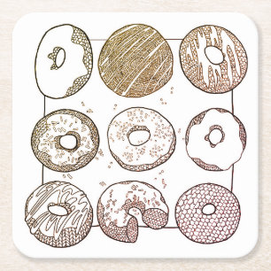 Porta-copo De Papel Quadrado Bolos de Tricô Coasters de Papel Quadrados