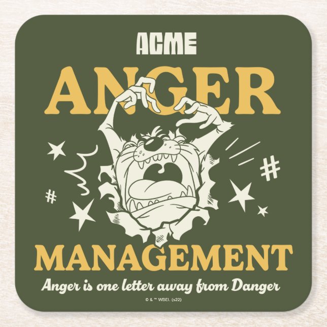 Porta-copo De Papel Quadrado BOLSAS DE CARRO™ |TAZ™ ACME Anger Management (Frente)