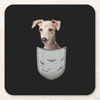 Porta-copo De Papel Quadrado Bolso De Peito De Soro De Gato De Galgo Italiano P