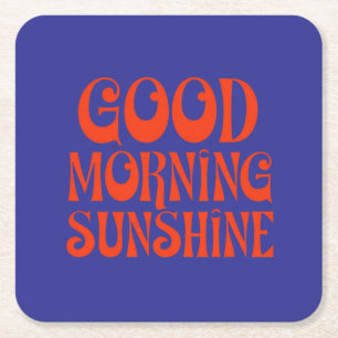 Porta-copo De Papel Quadrado Bom dia Sunshine Retro Decor Impressão
