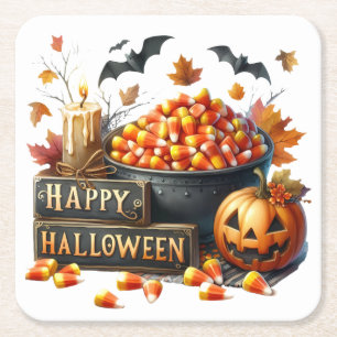 Porta-copo De Papel Quadrado Bonita Porta copos de papel doce doce de Halloween
