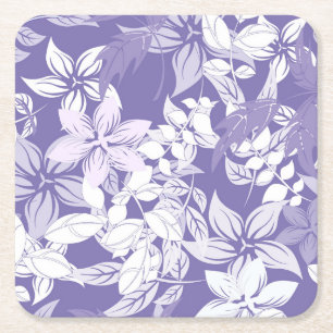 Porta-copo De Papel Quadrado Bonita Vintage Púrpura Pastel Padrão Floral