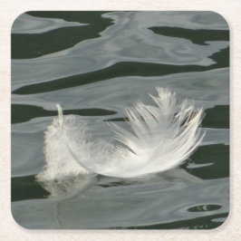 Porta-copo De Papel Quadrado Bonito pena branca