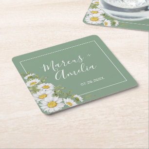 Porta-copo De Papel Quadrado Bonito praça de Casamento de Disias Verde e Branc