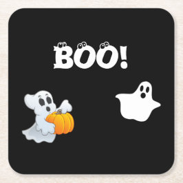 Porta-copo De Papel Quadrado Boo Halloween